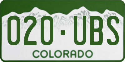 CO license plate 020UBS