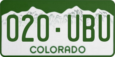 CO license plate 020UBU