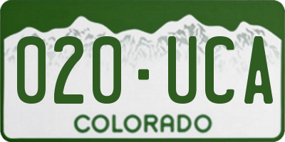 CO license plate 020UCA
