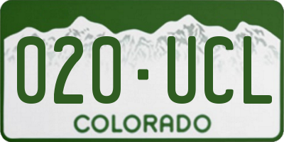 CO license plate 020UCL