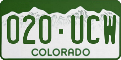 CO license plate 020UCW