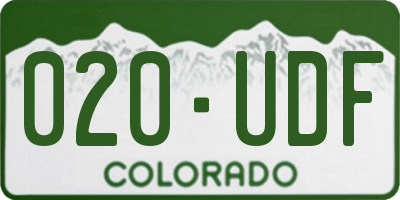 CO license plate 020UDF