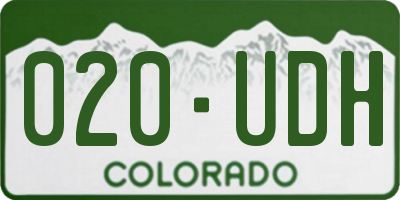 CO license plate 020UDH
