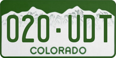 CO license plate 020UDT