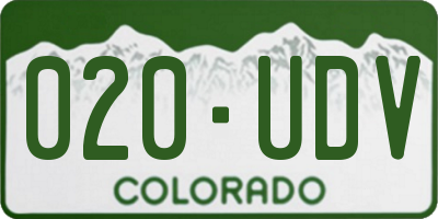 CO license plate 020UDV