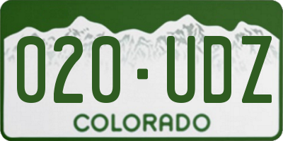 CO license plate 020UDZ