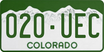 CO license plate 020UEC