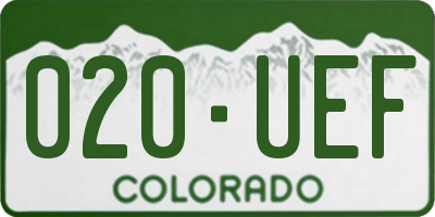 CO license plate 020UEF
