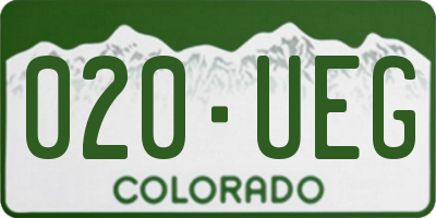 CO license plate 020UEG