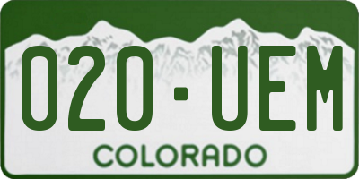 CO license plate 020UEM