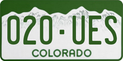 CO license plate 020UES