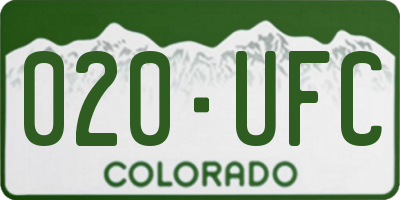 CO license plate 020UFC