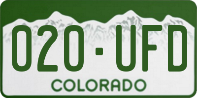 CO license plate 020UFD