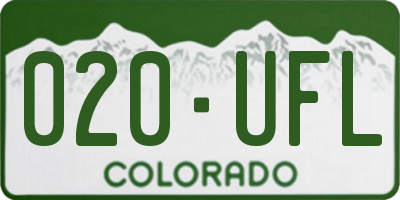 CO license plate 020UFL