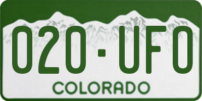 CO license plate 020UFO