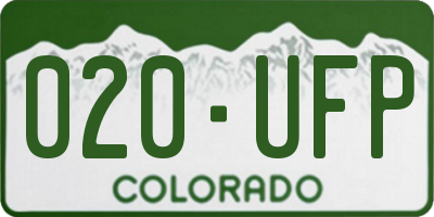 CO license plate 020UFP