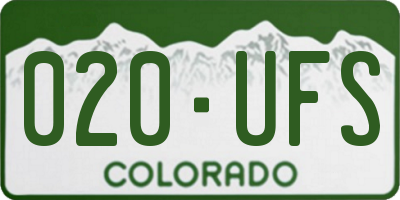 CO license plate 020UFS