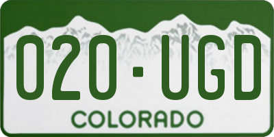 CO license plate 020UGD