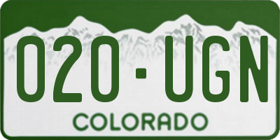 CO license plate 020UGN