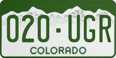 CO license plate 020UGR