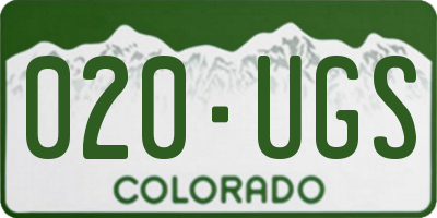 CO license plate 020UGS
