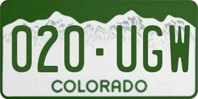 CO license plate 020UGW