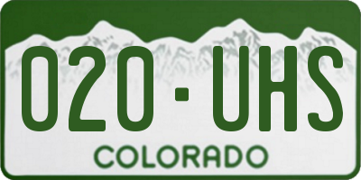 CO license plate 020UHS