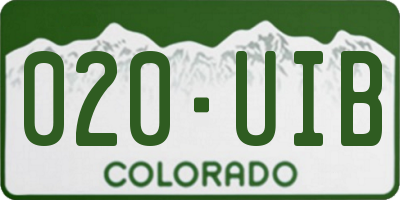 CO license plate 020UIB