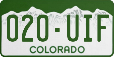 CO license plate 020UIF