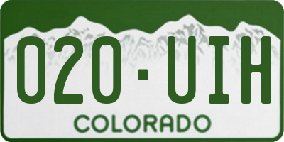 CO license plate 020UIH