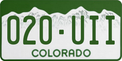 CO license plate 020UII