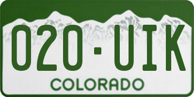 CO license plate 020UIK