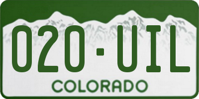 CO license plate 020UIL