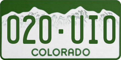 CO license plate 020UIO