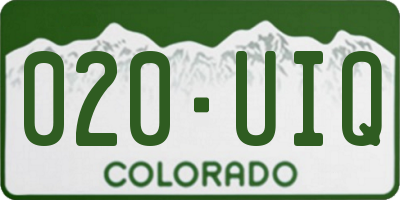 CO license plate 020UIQ