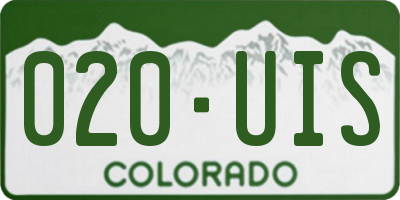 CO license plate 020UIS