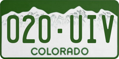 CO license plate 020UIV