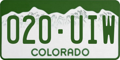 CO license plate 020UIW