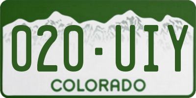 CO license plate 020UIY