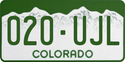 CO license plate 020UJL