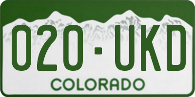 CO license plate 020UKD