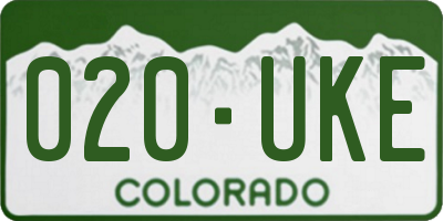 CO license plate 020UKE