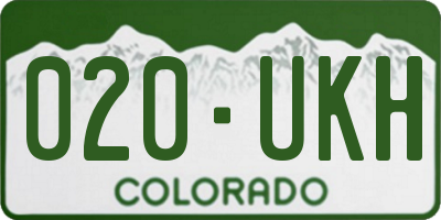 CO license plate 020UKH