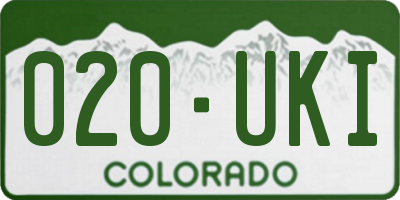 CO license plate 020UKI