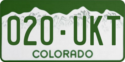 CO license plate 020UKT