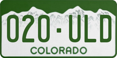 CO license plate 020ULD