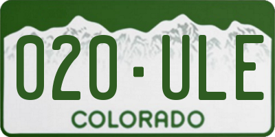 CO license plate 020ULE