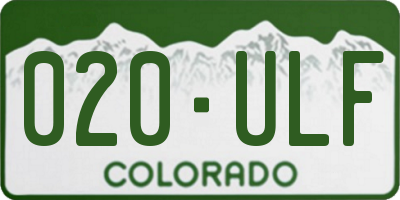 CO license plate 020ULF