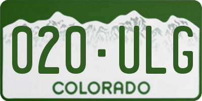 CO license plate 020ULG