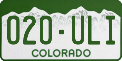 CO license plate 020ULI